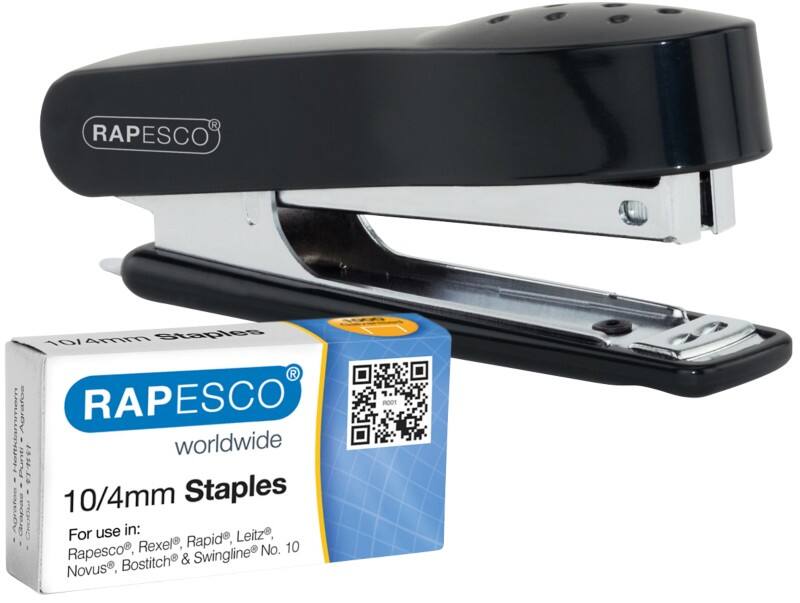 Rapesco Stapler 10 Half strip 12 Sheets Black 10/4 ABS (Acrylonitrile Butadiene Styrene), Metal