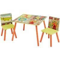 LIBERTY HOUSE TOYS Table And Chairs Set TF4808 Green 600 (W) x 600 (D) x 440 (H) mm