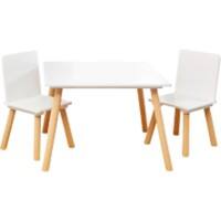LIBERTY HOUSE TOYS Table And Chairs Set TF6163 White 600 (W) x 600 (D) x 440 (H) mm