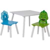 LIBERTY HOUSE TOYS Table And Chairs Set TFLH012 White 600 (W) x 600 (D) x 440 (H) mm