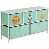 LIBERTY HOUSE TOYS Storage Chest 5L-206-JUN Steel and Fabric 2+ 1,000 (W) x 300 (D) x 550 (H) mm Green