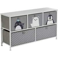 LIBERTY HOUSE TOYS Storage Chest 5L-206-POL Steel and Fabric 2+ 1,000 (W) x 300 (D) x 550 (H) mm Grey