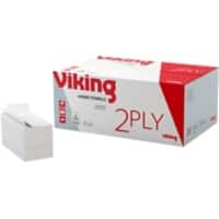 Viking Standard Hand Towel V-fold White 2 Ply 1185069 250 Sheets Pack of 15