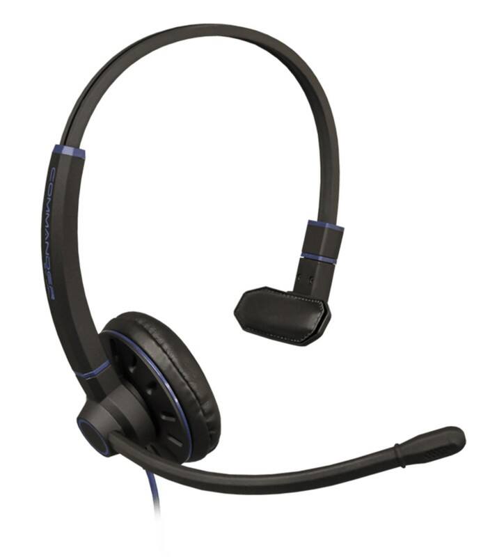 JPL Commander Wired Mono Headset Over-the-head Noise Cancelling Microphone Headset Connection Black