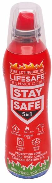 StaySafe Fire Extinguisher 6 x 6 x 21 cm 200 ml