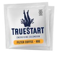 TrueStart Energising Colombian Ground Coffee Sachets Citrus, Caramel Medium 60 g Pack of 50