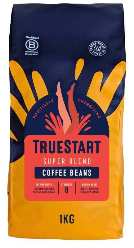 TrueStart Super Blend Coffee Beans Rich & Bold Dark Robusta, Arabica 1 kg