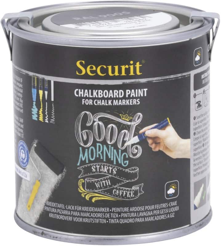 Securit Chalkboard Paint 7.5 (W) x 7.5 (D) x 7.5 (H) cm Black