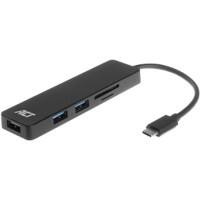 ACT Usb Hub AC6405 3 Usb,Cardreader Black