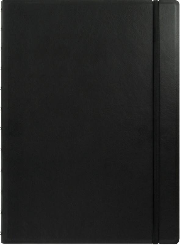 Filofax Notebook 115022 A4 Ruled Twin Wire Faux-leather Soft Cover Black 56 Pages