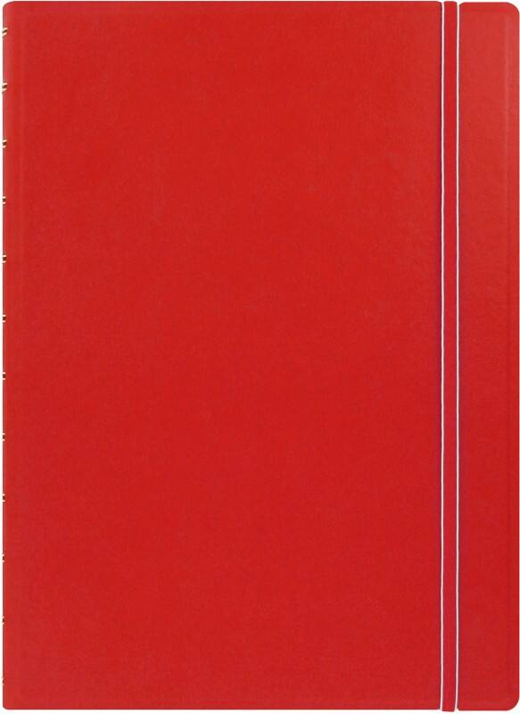 Filofax Notebook 115023 A4 Ruled Twin Wire Faux-leather Soft Cover Red 56 Pages