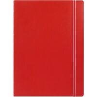 Filofax Notebook A4 Ruled Faux-Leather Soft Cover Red Not Perforated 56 Pages