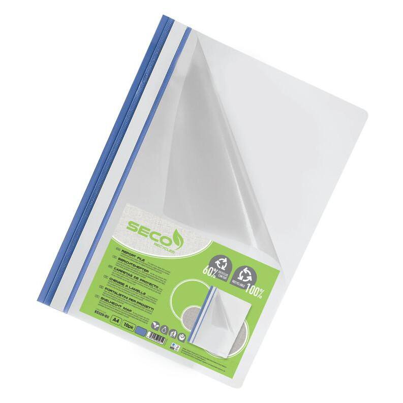 Seco Fastener 20 Sheets A4 Blue, Transparent Pack of 10