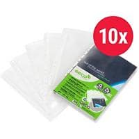 Seco Filing A4 Smooth Transparent 170 microns Polypropylene Top Opening 11 Holes EPP-10 Pack of 10