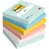 Post-it Sticky Notes 76 x 76 mm 654MTDR Assorted 6 Pads of 100 Sheets