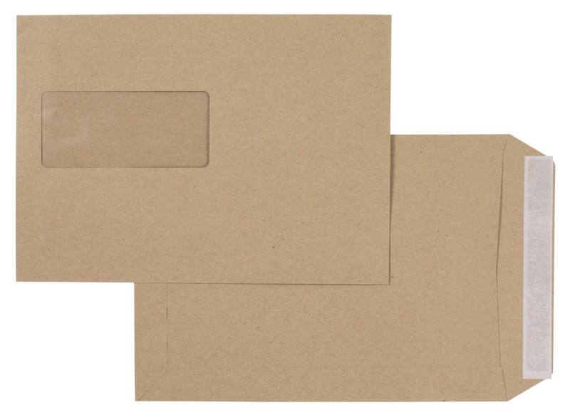 Viking Envelopes Window C5 229 (W) x 162 (H) mm Peel and Seal Brown 90 gsm Pack of 500