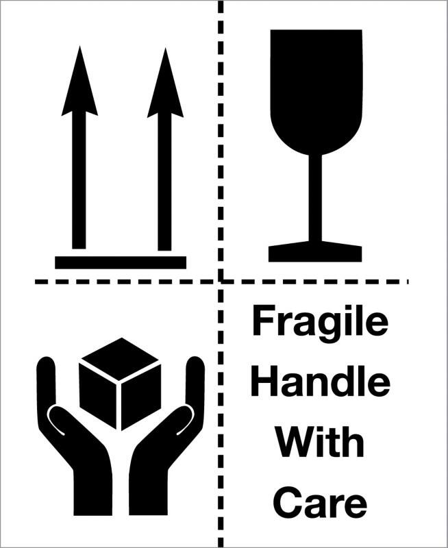 RAJA Shipping Labels Handle with Care Black, White 7.3 x 10.1 cm