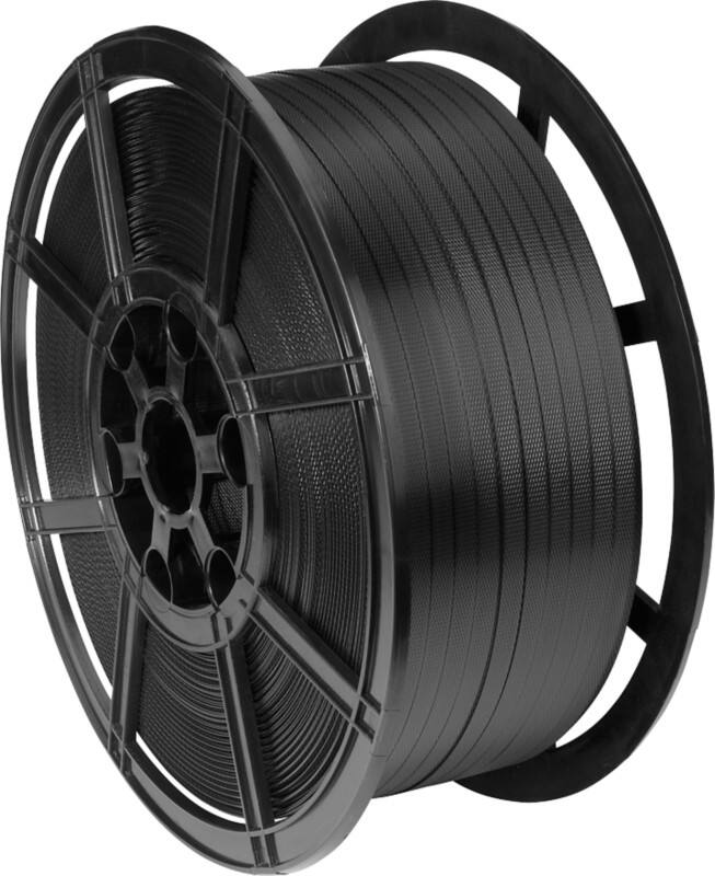 RAJA Strapping PP (Polypropylene) 1.2 cm (W) x 1,000 m (L) Black