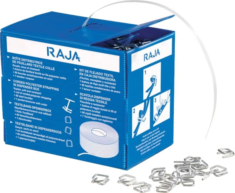RAJA Strapping with Dispenser 1.3 cm (W) x 250 m (L) White
