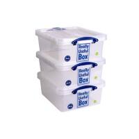 Really Useful Box Storage Box 23.5 L Transparent 39.5 x 50 x 19.5 cm Pack of 3
