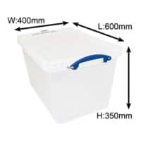 Really Useful Box Storage Box 56 L Transparent 40 x 60 x 35 cm Pack of 3
