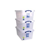 Really Useful Box Storage Box 61 L Transparent PP (Polypropylene) 44 x 68 x 31 cm Pack of 3