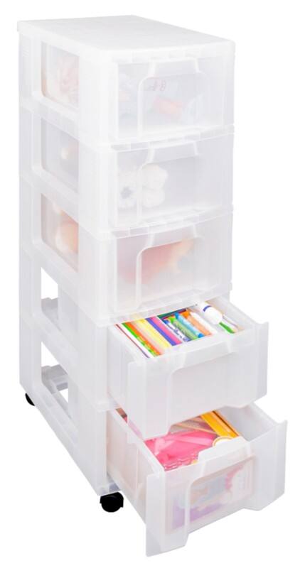 Really Useful Box PP (Polypropylene) Storage Box 5 x 12 L Transparent 30 x 42 x 100.5 cm