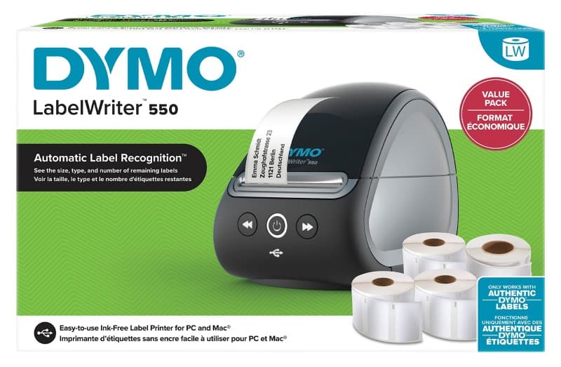 DYMO Labelwriter 550 Label Maker Black Set of 5