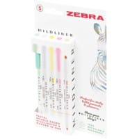 Zebra Mildliner Highlighter Assorted Broad Chisel 4 mm Non Refillable Pack of 5