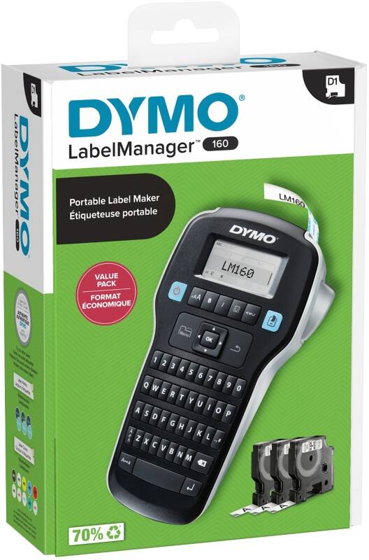 DYMO LabelManager 160 Label Maker Value pack Thermal QWERTY Black