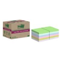 Post-it Super Sticky Recycled Notes 76 x 76 mm Assorted 70 Sheets Pack of 12 Pads