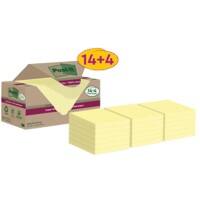 Post-it Super Sticky Recycled Notes 76 x 76 mm Canary Yellow 70 Sheets Value Pack 14 + 4 Free