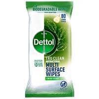 Dettol TruClean Disinfectant Wipes Lightly Scented Pack of 80 Sheets