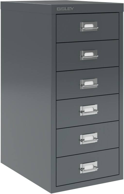 Bisley 29 Series Steel Multi Drawer Cabinet 6 Drawers 279 x 380 x 590 mm Anthracite Grey