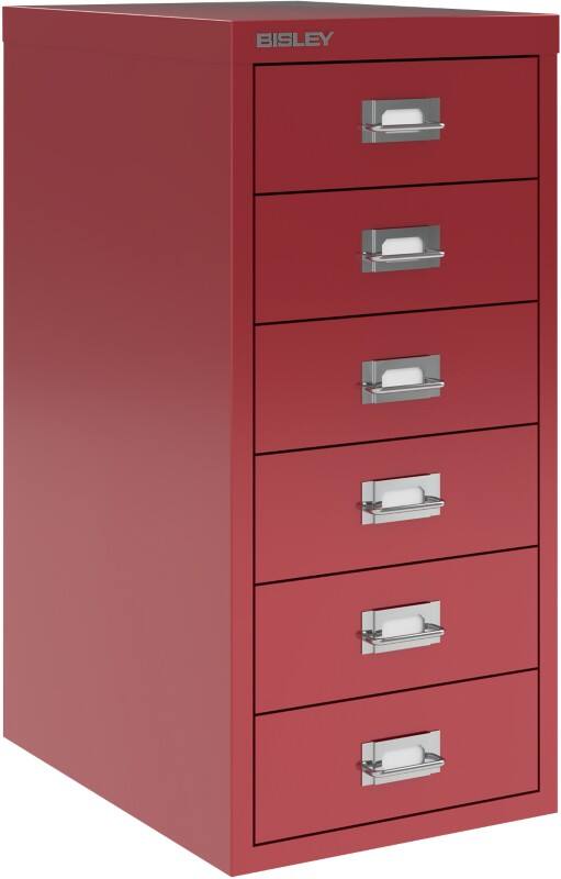 Bisley 29 Series Steel Multi Drawer Cabinet 6 Drawers 279 x 380 x 590 mm Cardinal Red