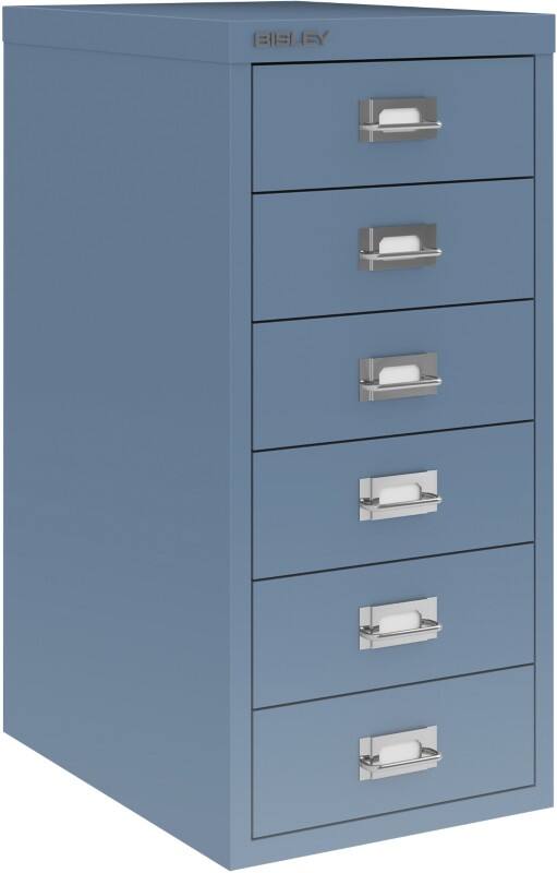 Bisley 29 Series Steel Multi Drawer Cabinet 6 Drawers 590 mm Bisley Blue