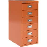 Bisley 29 Series Steel Multi Drawer Cabinet 6 Drawers 279 x 380 x 590 mm Bisley Orange