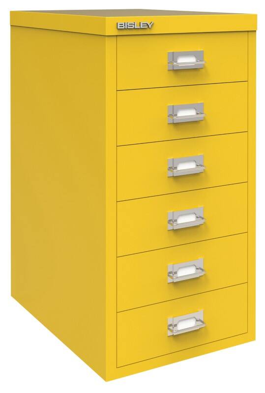 Bisley 29 Series Steel Multi Drawer Cabinet 6 Drawers 279 x 380 x 590 mm Yellow