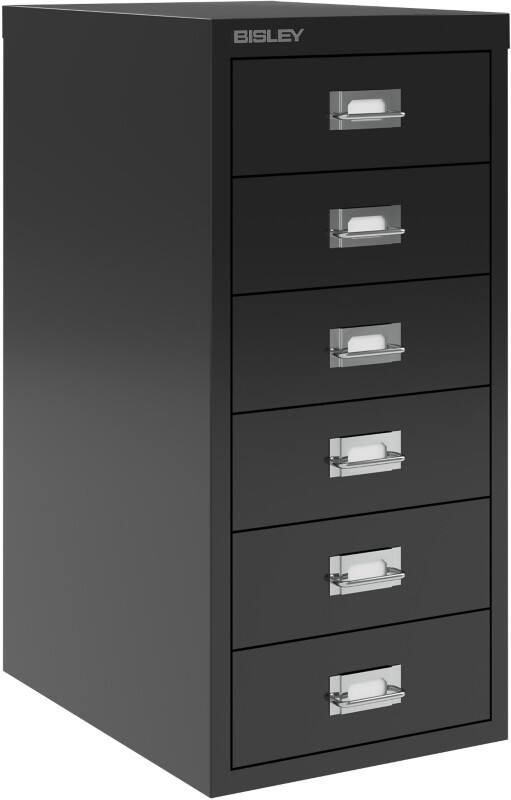 Bisley 29 Series Steel Multi Drawer Cabinet 6 Drawers 279 x 380 x 590 mm Black