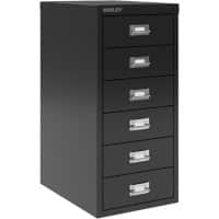 Bisley 29 Series Steel Multi Drawer Cabinet 6 Drawers 279 x 380 x 590 mm Black