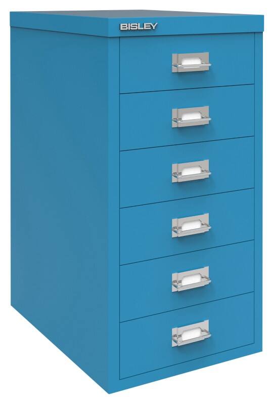 Bisley 29 Series Steel Multi Drawer Cabinet 6 Drawers 279 x 380 x 590 mm Azure
