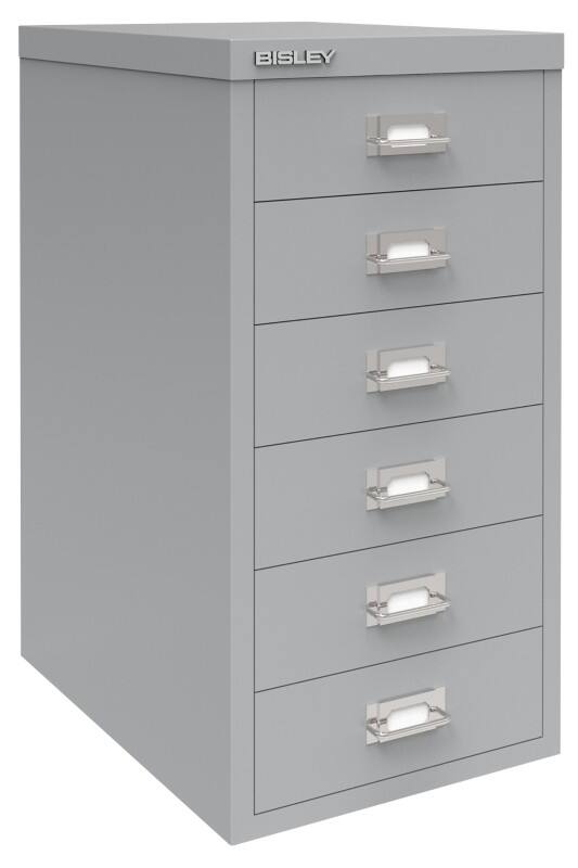 Bisley 29 Series Steel Multi Drawer Cabinet 6 Drawers 279 x 380 x 590 mm Silver