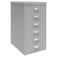 Bisley 29 Series Steel Multi Drawer Cabinet 6 Drawers 279 x 380 x 590 mm Silver