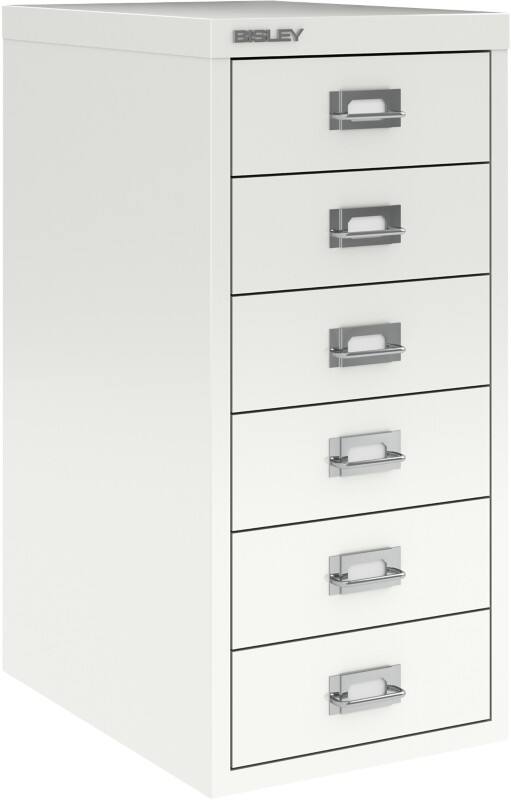 Bisley 29 Series Steel Multi Drawer Cabinet 6 Drawers 279 x 380 x 590 mm Traffic White