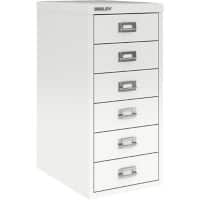 Bisley 29 Series Steel Multi Drawer Cabinet 6 Drawers 279 x 380 x 590 mm Traffic White