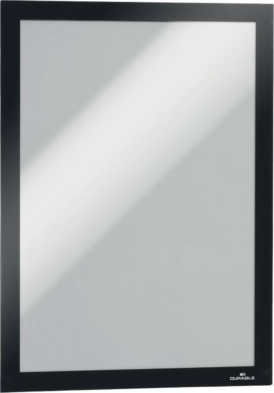 DURABLE DURAFRAME A4 Display Frame Adhesive Black Adhesive PVC 488201 23.6 (W) x 0.3 (D) x 32.3 (H) cm Info Frame Pack of 10
