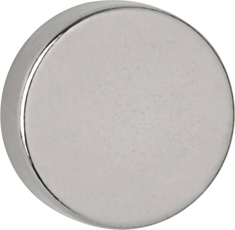 Maul Neodymium Round Magnets Light Silver 4.5 kg Bearing Capacity 15 mm Pack of 4