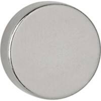 Maul Neodymium Round Magnets Light Silver 4.5 kg Bearing Capacity 15 mm Pack of 4