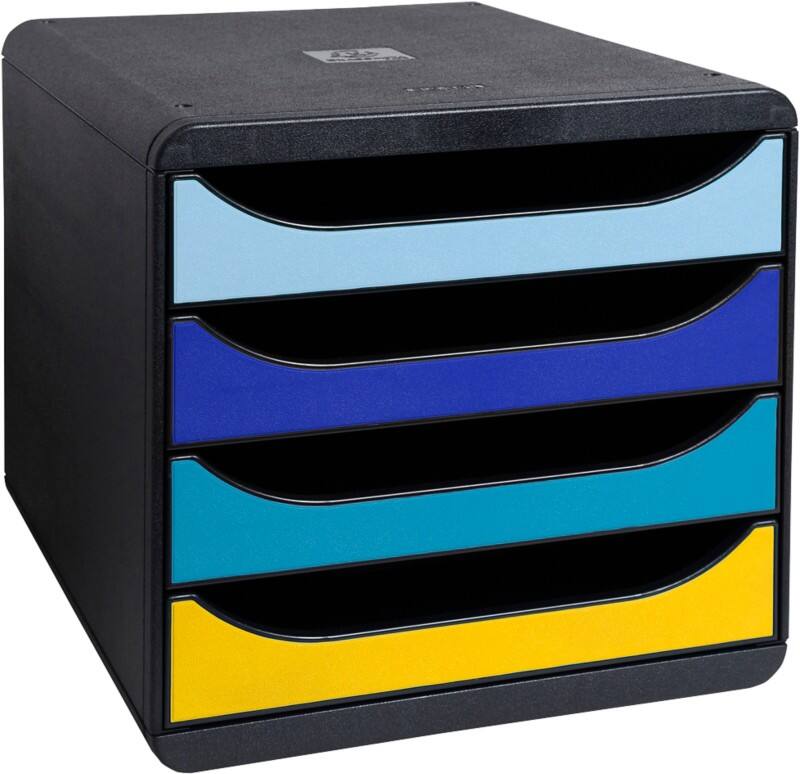 Exacompta BEE BLUE Desktop Drawers PS (Polystyrene) Multicolour 4 Drawers 27.8 x 34.7 x 26.7 cm A4+