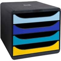 Exacompta BEE BLUE Desktop Drawers PS (Polystyrene) Multicolour 4 Drawers 27.8 x 34.7 x 26.7 cm